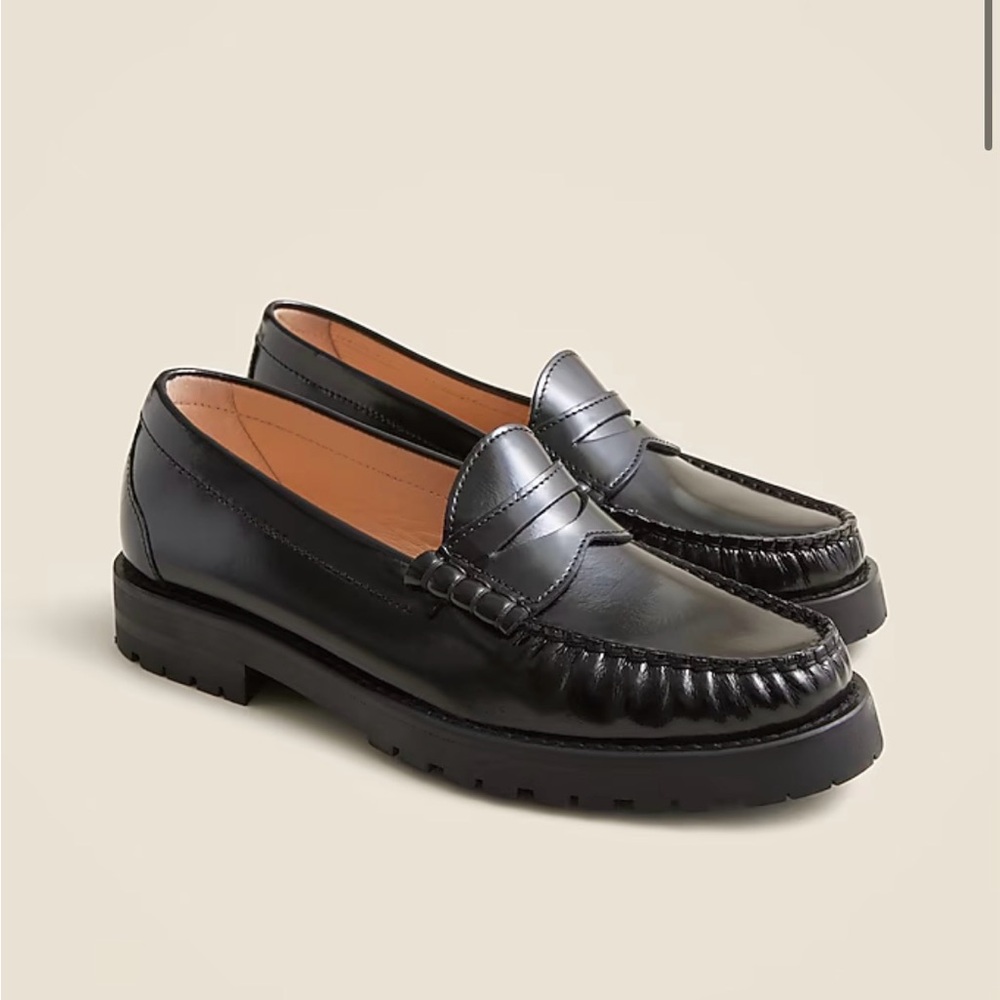 J. Crew Black Leather Loafers